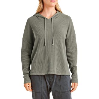 Splendid Jaime Thermal Hoodie in Soft Vintage Olive Branch at Nordstrom Rack, Size X-Small