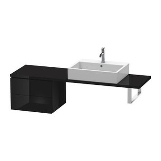 Duravit Consola Baja L-cube 520x477x400mm Negro Alto Brillo