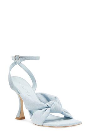 Stuart Weitzman Playa Ankle Strap 100 Knot Sandal in Light Blue at Nordstrom, Size 8
