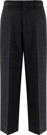 Gucci Zwarte Wollen Broek Haaksluiting - Dames - Straight fit broeken - Zwart - XS - Wol - Broeken