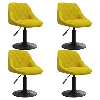 vidaXL Sedie Da Pranzo Girevoli 4 Pz Giallo Senape In Velluto - Vidaxl