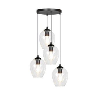 Wonderlamp L&aacute;mpara colgante estilo vintage con 4 pantallas transparentes