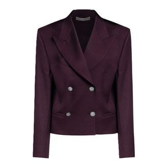 Nineminutes Blazer Crop - Dames - Blazers - Rood - 2XS - Leer - Jassen