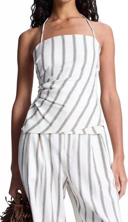 A.L.C. Charlotte Striped Top In Cream Stripe