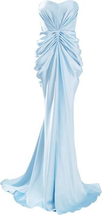 Ana Radu strapless maxi dress - women - Polyester - S - Blue