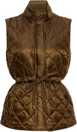 Michael Kors Ge&iuml;soleerd Gilet - Dames - Bodywarmers - Bruin - XS - Leer - Jassen