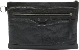 Balenciaga Pre-owned Leren Clutch - Dames - Vintage Clutch - Zwart - ONE Size - Leer - Vintage