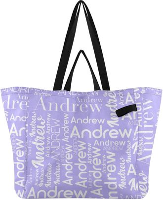 Generic Custom Lilac pattern Reusable Canvas Tote Bag, Heavy Duty Grocery Shopping Bag with Large Capacity Hard Bottom Double Handles Work Groceries Travel