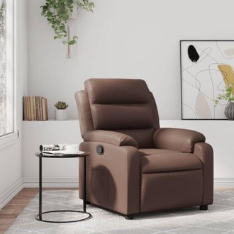 vidaXL Sill&oacute;n Reclinable De Cuero Sint&eacute;tico Marr&oacute;n Vidaxl
