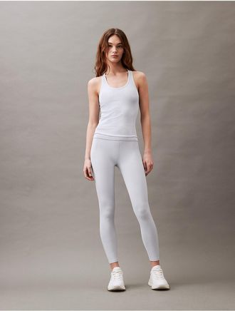 Calvin Klein Womens Performance Seamless Low Impact Racerback Tank Top - White - XL