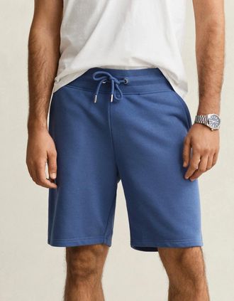 GANT Mens GANT Regular Fit Shield Logo Sweat Shorts - 442 Vintage Blue - Navy - Size: 35/34/32