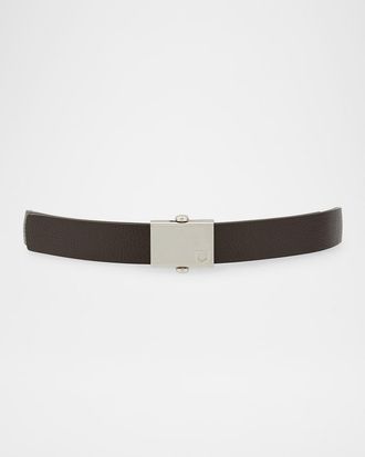 Ferragamo Mens Square-Buckle Reversible Leather Belt