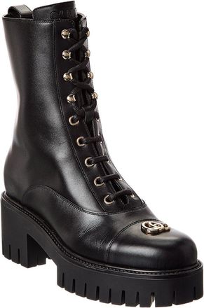 Gucci Lace-Up Leather Bootie