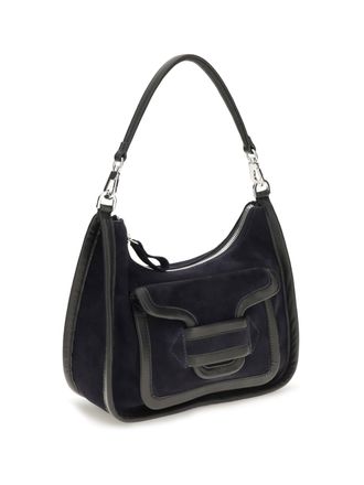 Pierre Hardy Womens Alpha Day Miss Leather Shoulder Bag Navy-Black Calf Bos Taurus