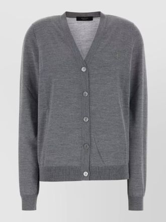 Gucci wool cardigan v neck ribbed trim