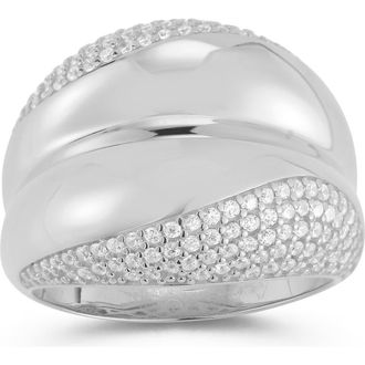 Glaze Jewelry Pav&eacute; Cubic Zirconia Statement Ring in Silver at Nordstrom Rack, Size 7