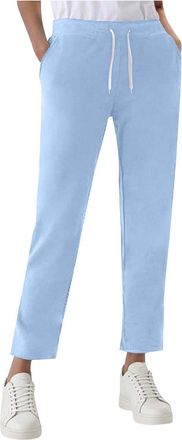 Generic Womens Joggers Casual Elastic Waist Tracksuits Bottoms Sweatpants with Pockets Ladies Solid Plain Straight Leg Drawstring Gym Sport Activewear Plus Si