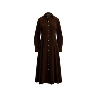 Ralph Lauren Dames, Jurken, Bruin, Maat: 2XS Corduroy
