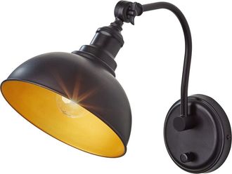 Adesso Wallace Wall Lamp in Black/Gold at Nordstrom