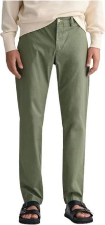 GANT Slim Fit Chino Broek Hallden - Heren - Chinos - Groen - W40 - Katoen - Broeken
