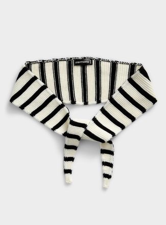 Simons Womens Striped knit narrow scarf