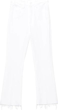 Mother The Hustler Ankle Fray Jeans - Dames - Cropped Jeans - Wit - W26 - Katoen - Jeans