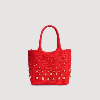 Sandro Studded crochet bag