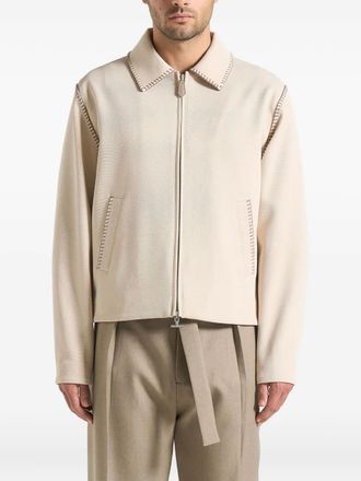 Mani&egrave;re De Voir Giacca Alex boxy in twill con impunture - Toni neutri