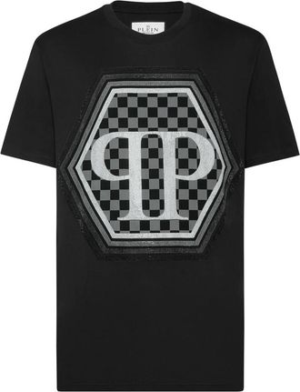 Philipp Plein T-Shirt Ronde Hals Hexagon - Heren - T-shirts - Zwart - L - Katoen - Tops