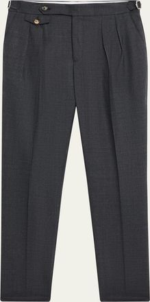 Brunello Cucinelli Mens Double-Pleated Wool Pants