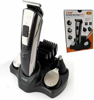 Trade Shop Linq - Set Taglia Capelli Rasoio Ricaricabile 5in1 Regola Barba Peli Naso Clipper Rfc1611