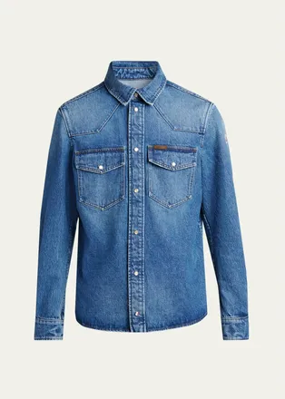 Moncler Mens Western Denim Jacket