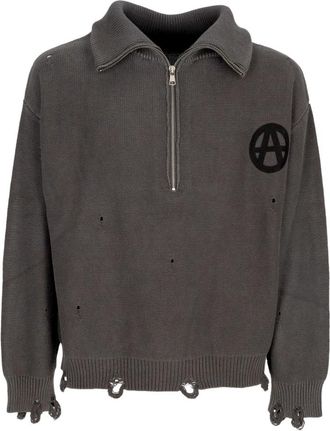 Acupuncture Anarchy Sweater - Heren - Coltruien - Grijs - L - Katoen - Truien & Vesten