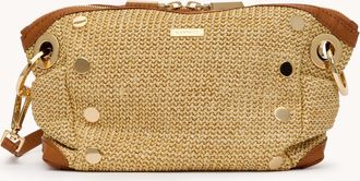 Hammitt Hammitt Daniel Crossbody Clutch Cocoa Raffia Gold Sml