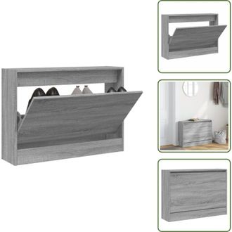 vidaXL The Living Store Scarpiera Grigio Sonoma 80x21x57 cm in Legno Multistrato - Scarpiera per ingresso