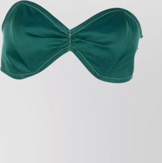 Prada ruched strapless sweetheart neckline top