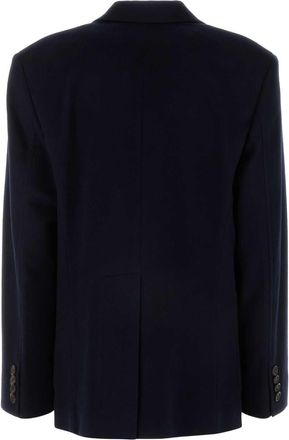 Miu Miu Womens Wool-Blend Blazer Navy Cashmere Blazers