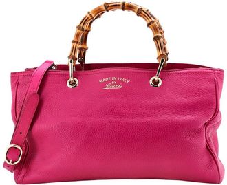 Gucci Pink Leather Bamboo Shopper Tote Medium (Authentic Pre-Loved)