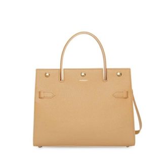 Burberry Small Title Leather Bag in Honey