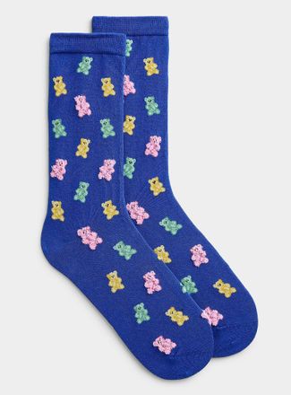 Simons Womens Plush gummy bear socks