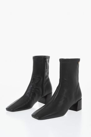 Tory Burch Stivaletti in Pelle con Zip Laterale e Punta Squadrata Tacco 4.5cm Tory Burch