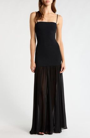 Hunza G Hybrid Cover-Up Maxi Dress in Black at Nordstrom