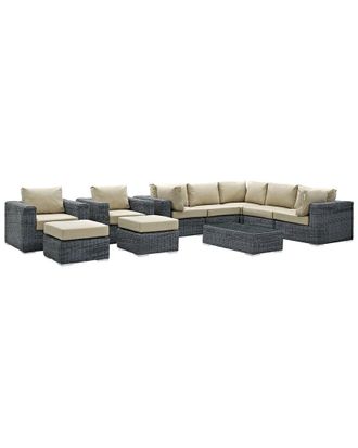 ModWay Summon 10-Piece Outdoor Patio Sunbrella Sectional Set