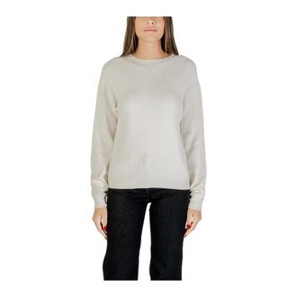 Liu Jo Ronde Hals Gebreide Kleding - Dames - Ronde hals truien - Wit - L - Polyester - Truien & Vesten