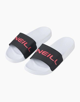 O'Neill Mens ONeill Mens Logo Slides Slides - Black Out Colour Block - Size: 10