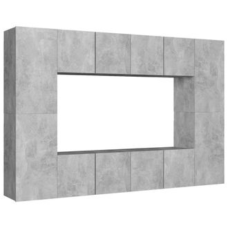 Berkfield Home 8 Piece TV Cabinet Set Concrete Grey Engineered Wood