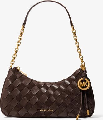 Michael Kors Nolita Medium Hand-Woven Leather Chain Pochette