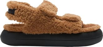 Moon Boot Shearling Sandalen - Dames - Sandalen - Bruin - 38 EU - Leer - Schoenen