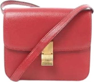 Celine Pre-owned Cross Body Bags, female, Red, Size: ONE SIZE Pre-owned Classic Box Small