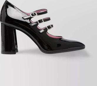 Carel triple buckle block heel pumps